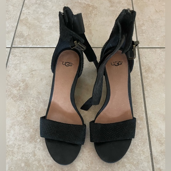 UGG Shoes - UGG Women's black wedge sandals size 8